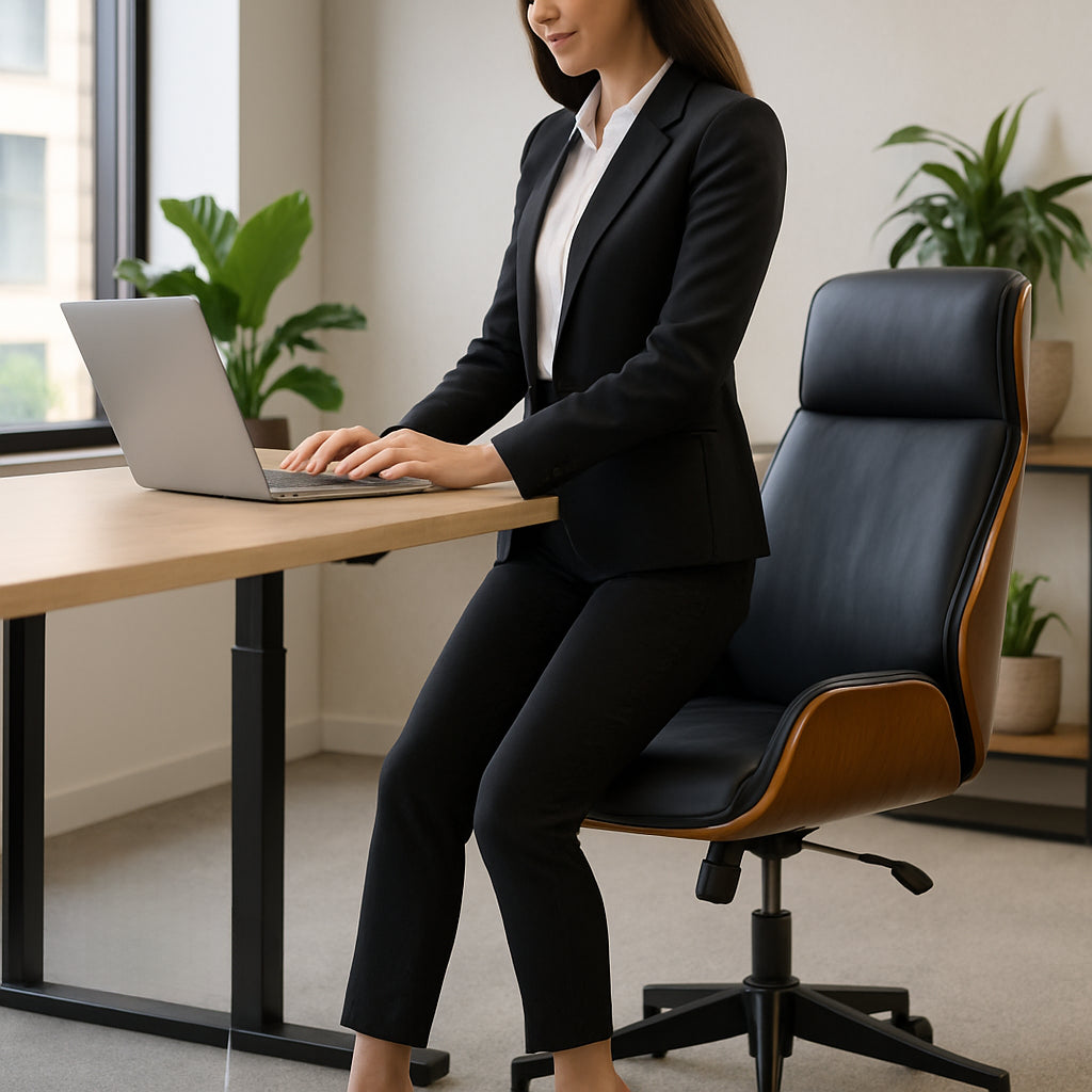 Ergonomic Executive High Back Chair – Plush Black Vinyl Comfort | Office Seating | Trufairs
