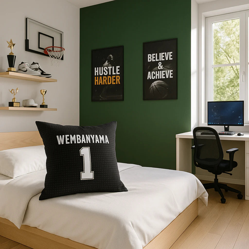 Exclusive San Antonio Spurs NBA Victor Wembanyama Premium Throw Pillow - 18" x 18" Comfort Collection