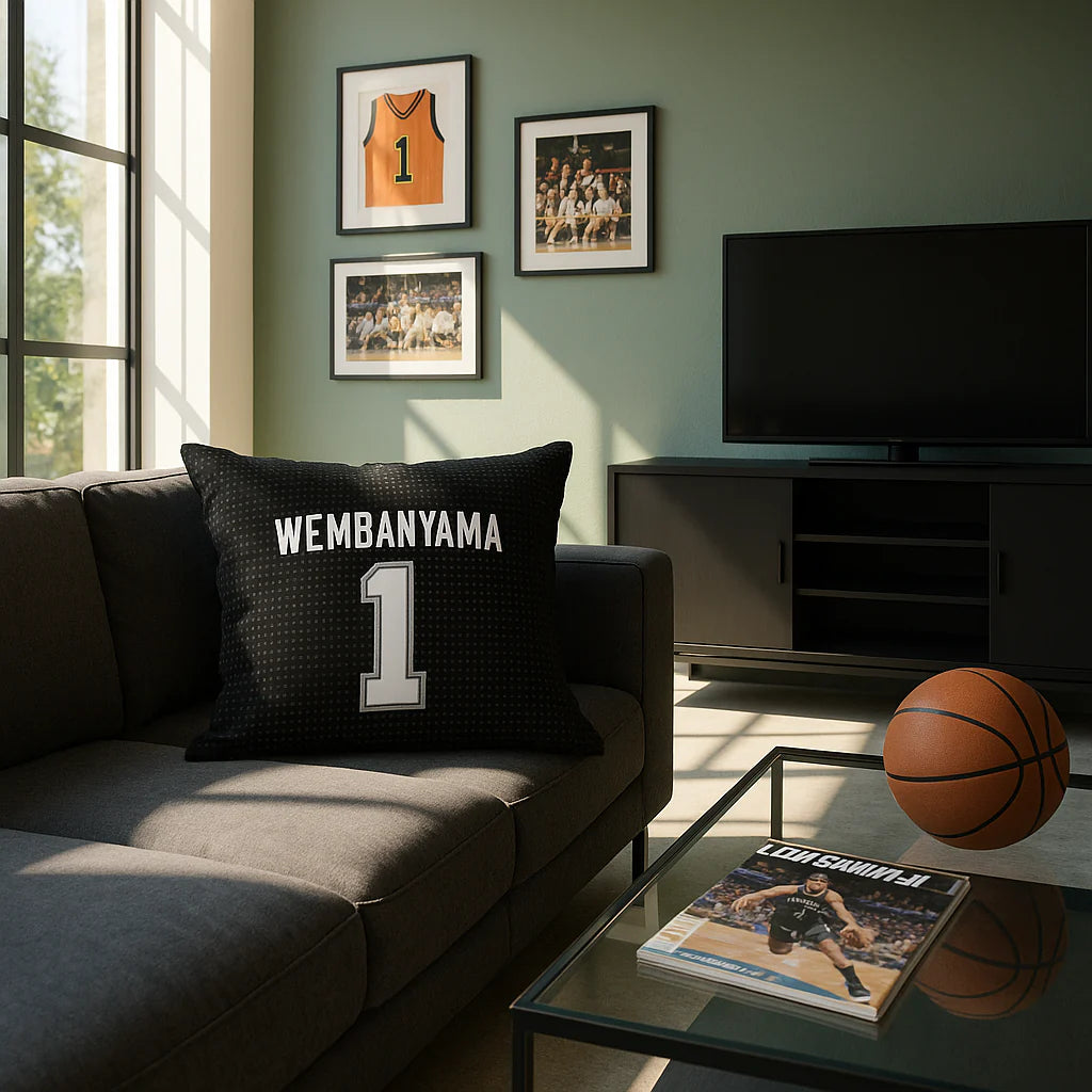 Exclusive San Antonio Spurs NBA Victor Wembanyama Premium Throw Pillow - 18" x 18" Comfort Collection
