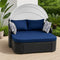 LunaLux premium 48’ Blue  Rattan Daybed with cushion