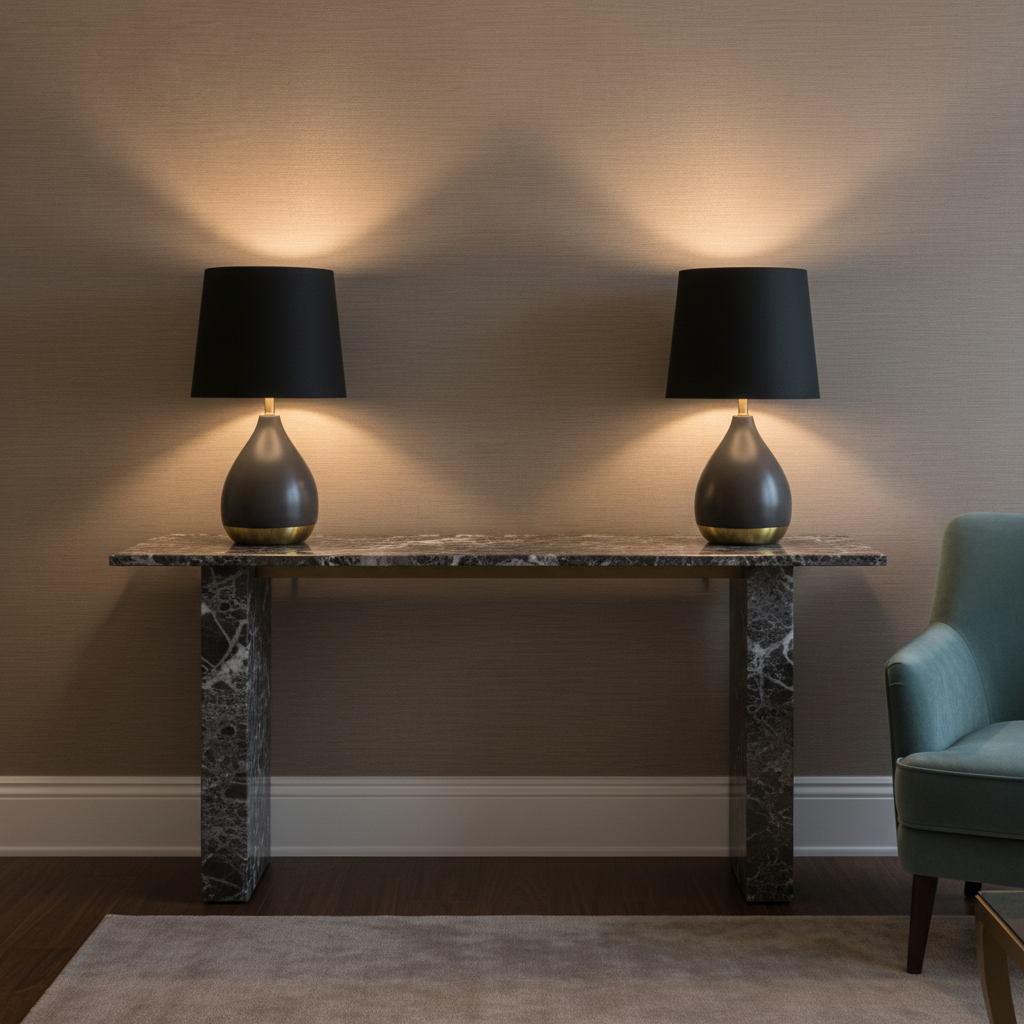 2-Tone Ceramic Table Lamp Set of 2