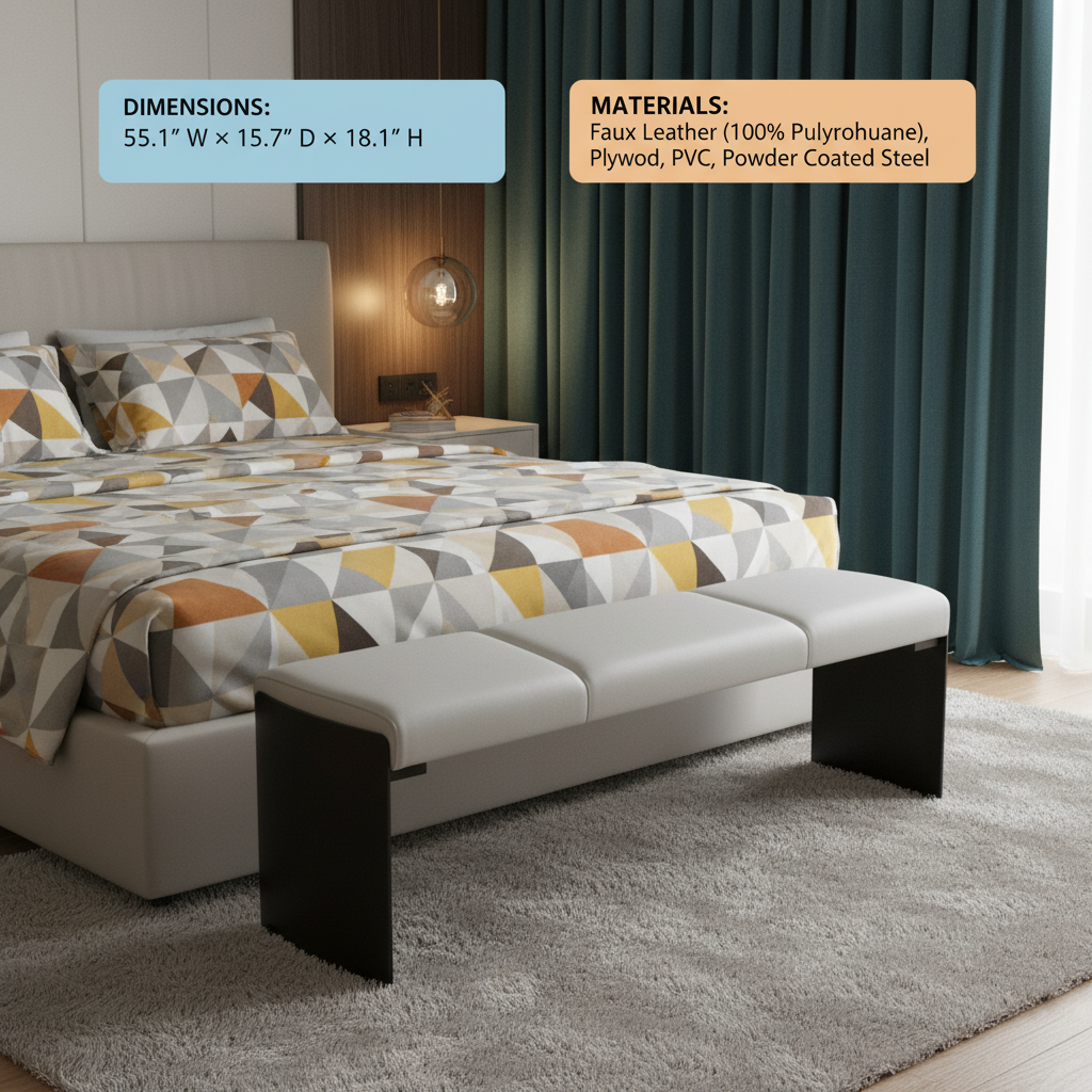 Mur Bench Gray – Modern Upholstered Accent Bench | Zuo Modern | Trufairs