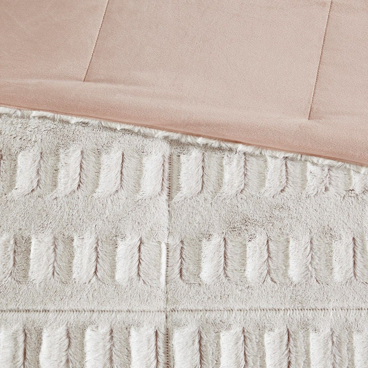 White Faux Fur Comforter Mini Set