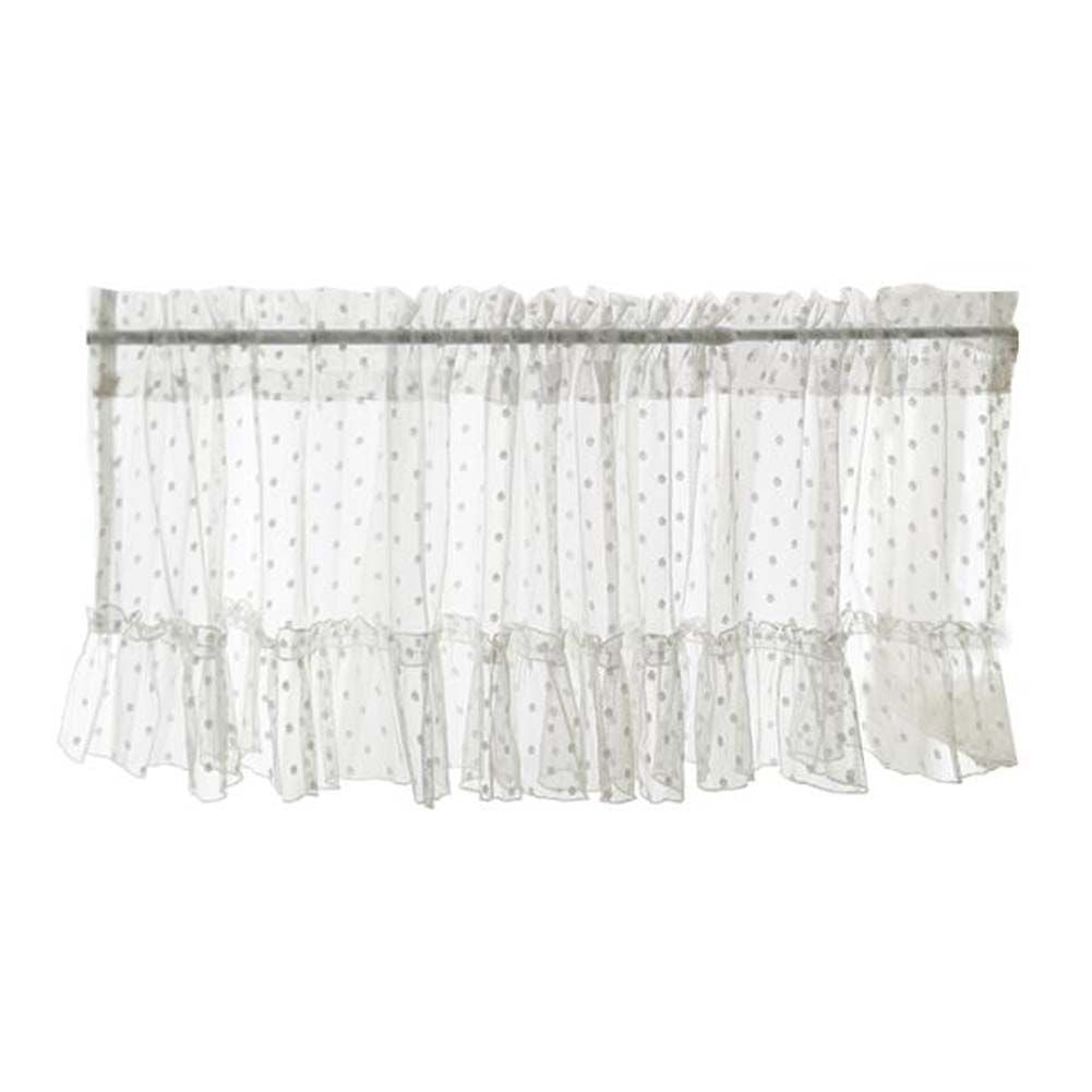 White Polka Dot Gauze Valance