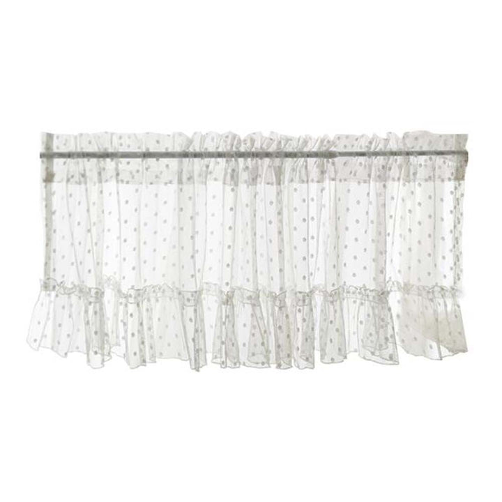 White Polka Dot Gauze Valance