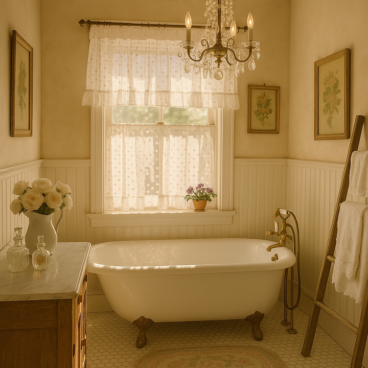 White Polka Dot Gauze Valance