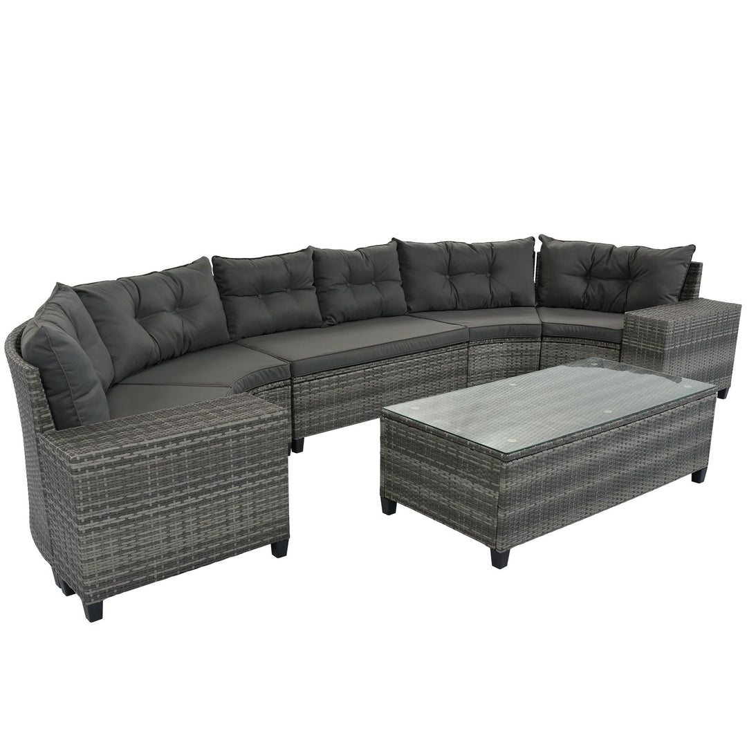 Wicker Round Sofa Set