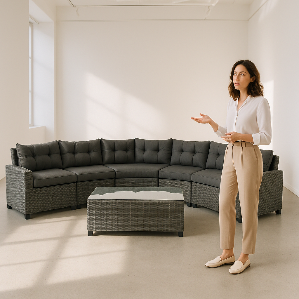 Wicker Round Sofa Set