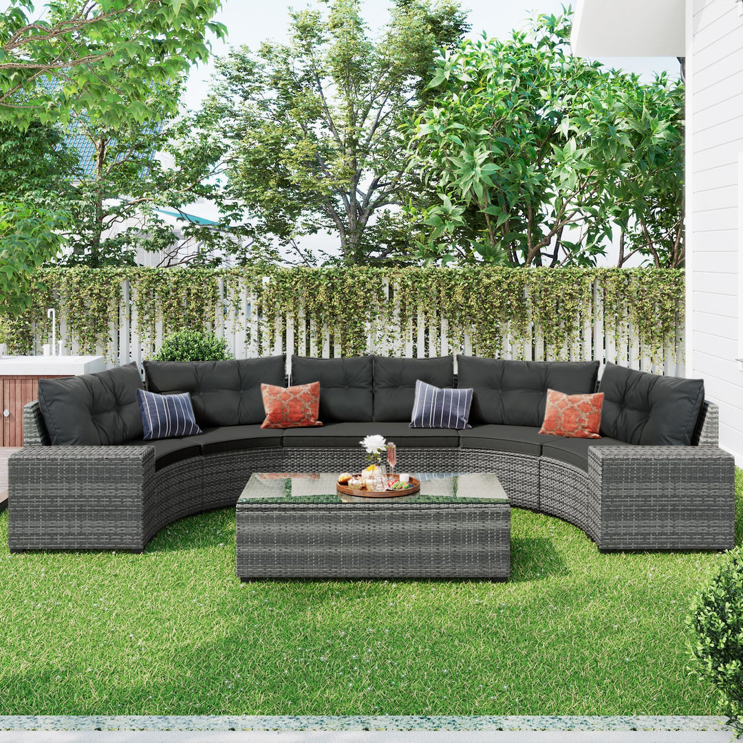 Wicker Round Sofa Set