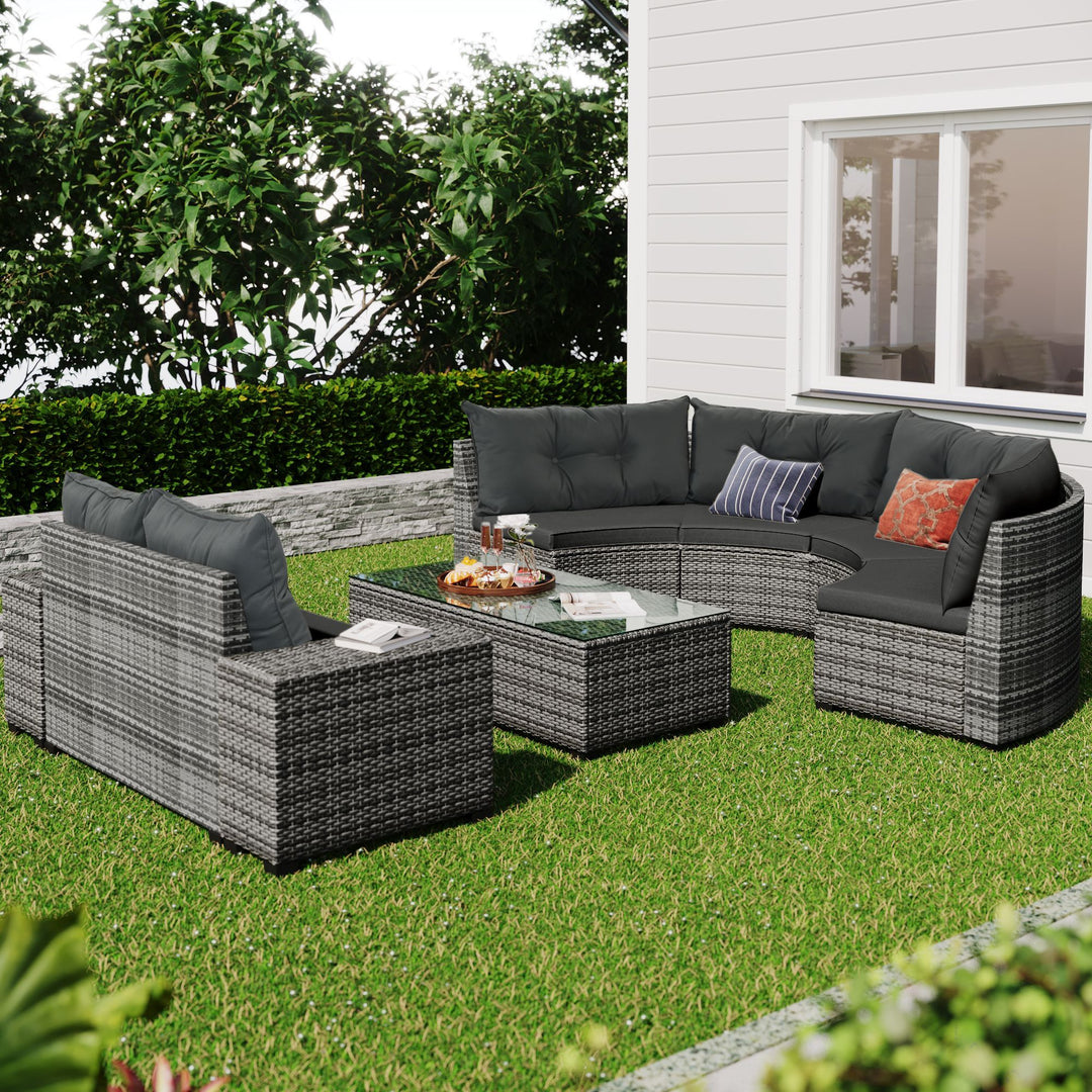 Wicker Round Sofa Set