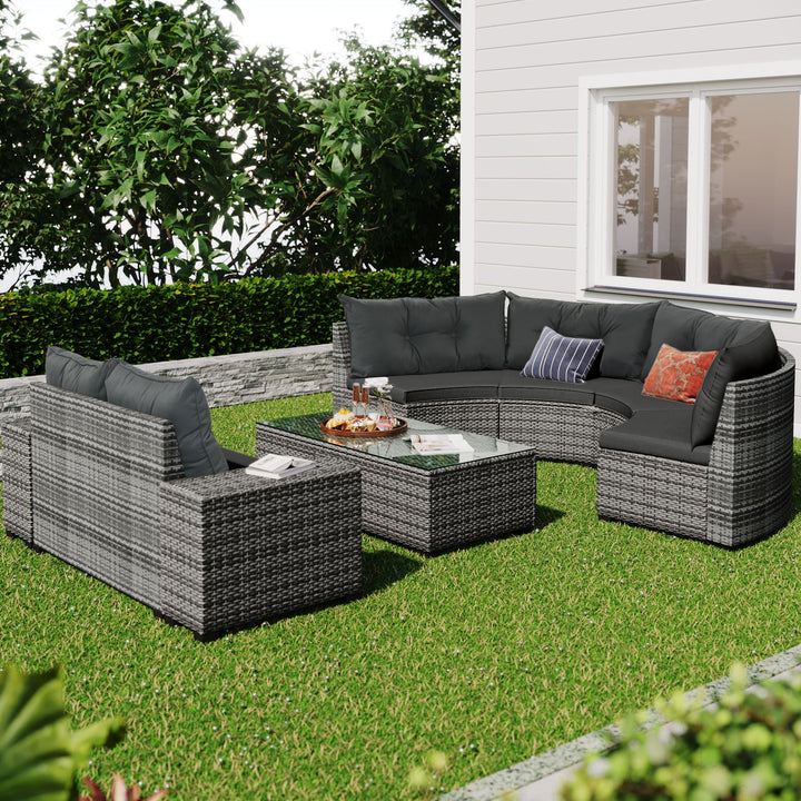 Wicker Round Sofa Set