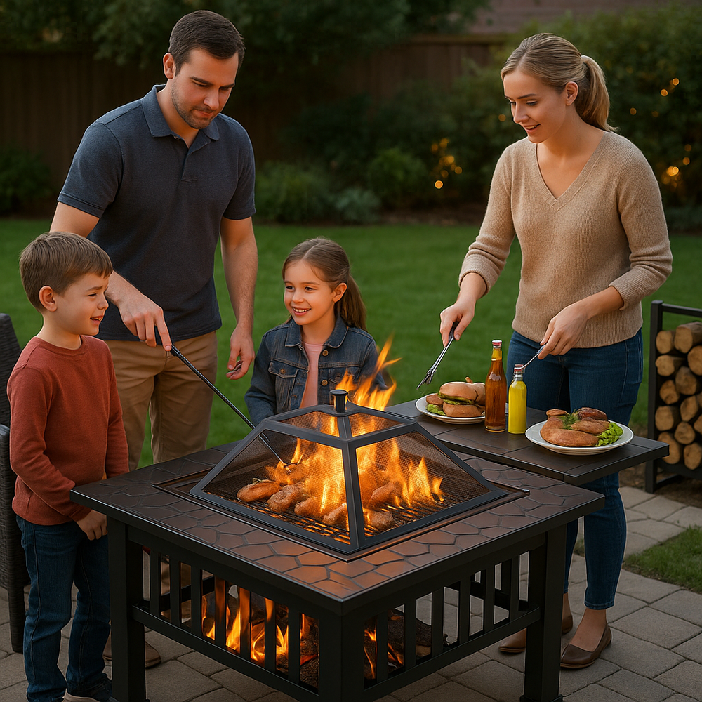 Wood-Burning Fire Pit Table