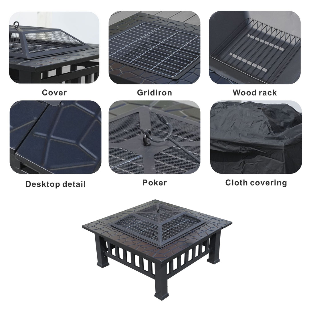 Wood-Burning Fire Pit Table