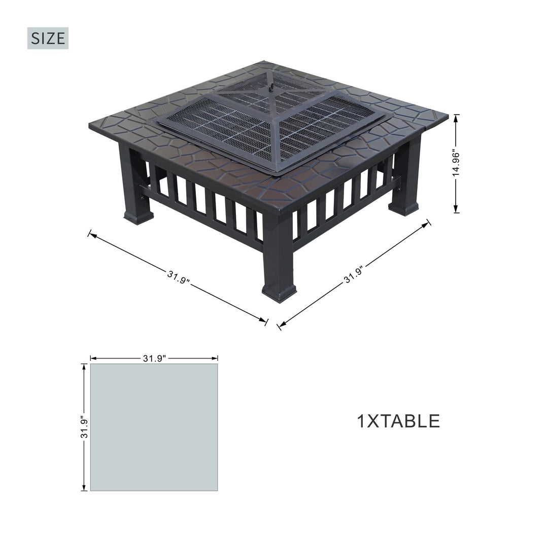Wood-Burning Fire Pit Table