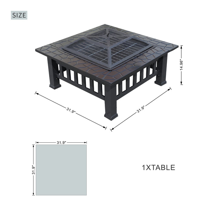 Wood-Burning Fire Pit Table