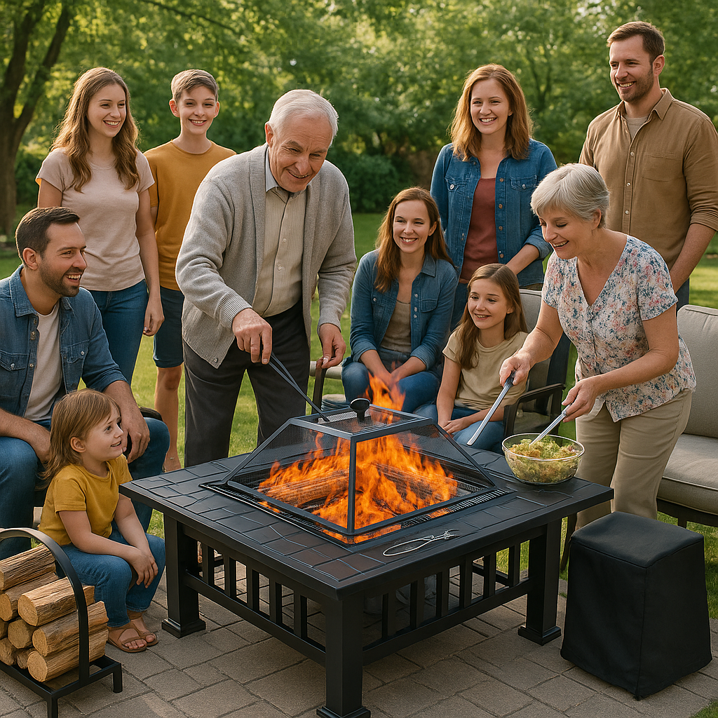Wood-Burning Fire Pit Table