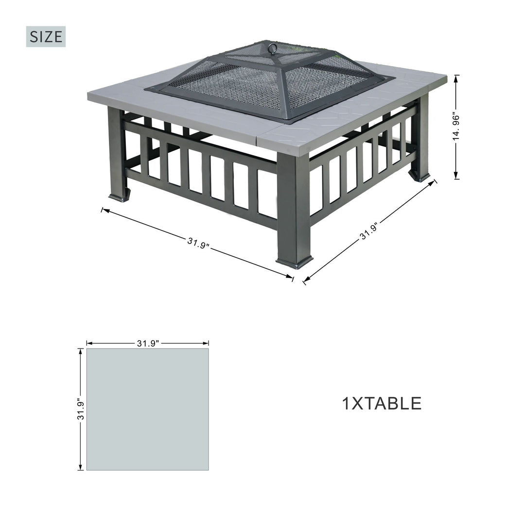 Wood-Burning Fire Pit Table