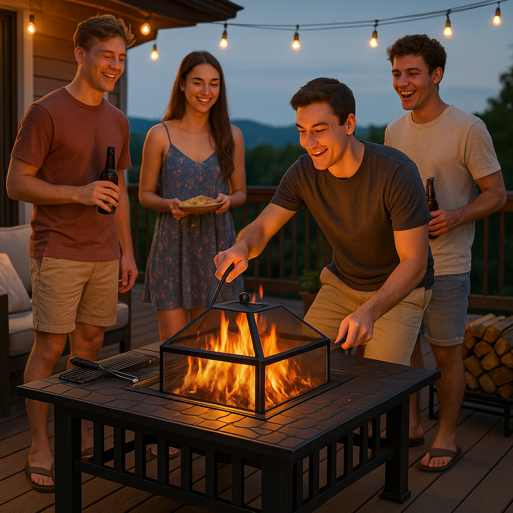 Wood-Burning Fire Pit Table