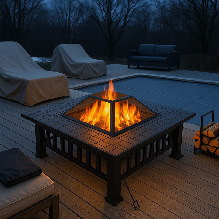 Wood-Burning Fire Pit Table