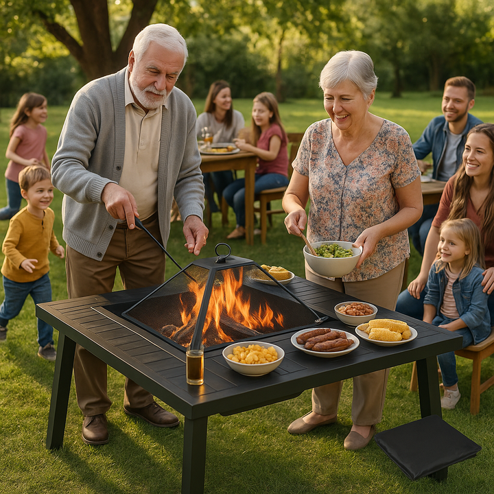 Wood Burning Fire Table Grill