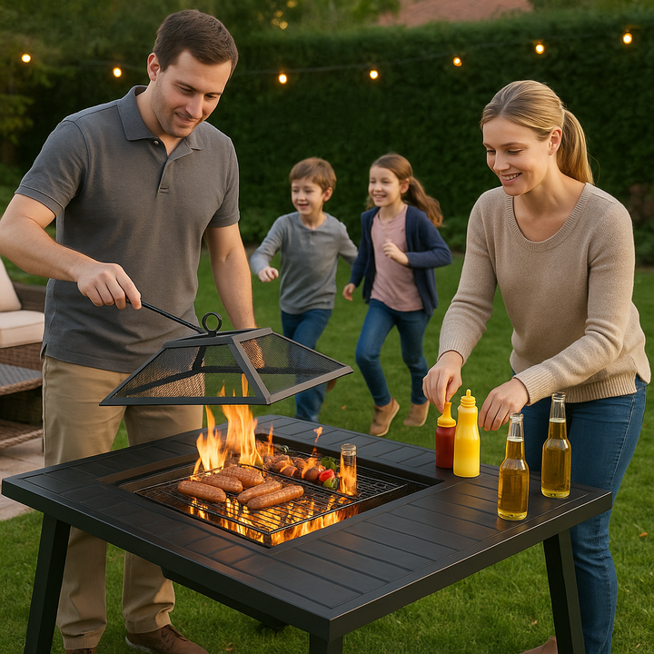 Wood Burning Fire Table Grill