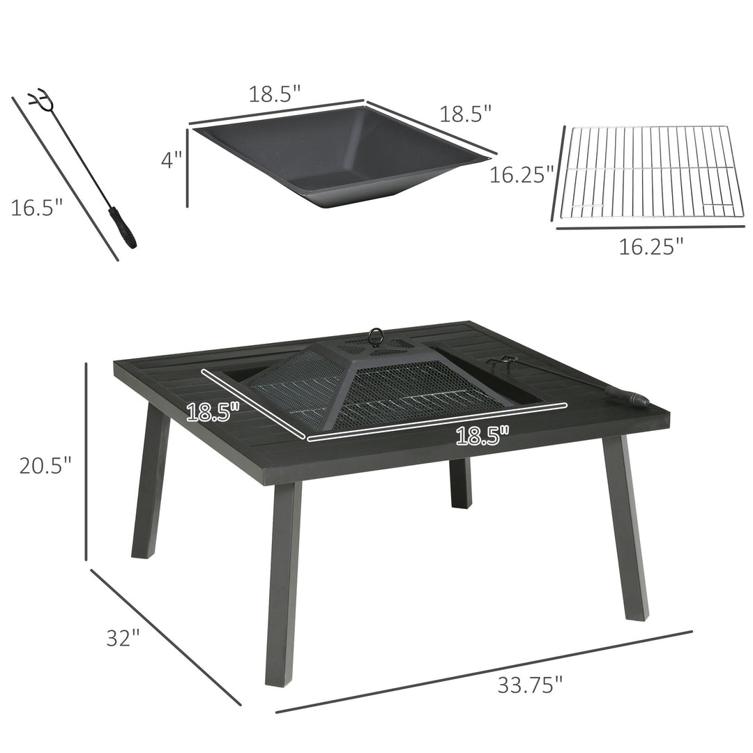 Wood Burning Fire Table Grill