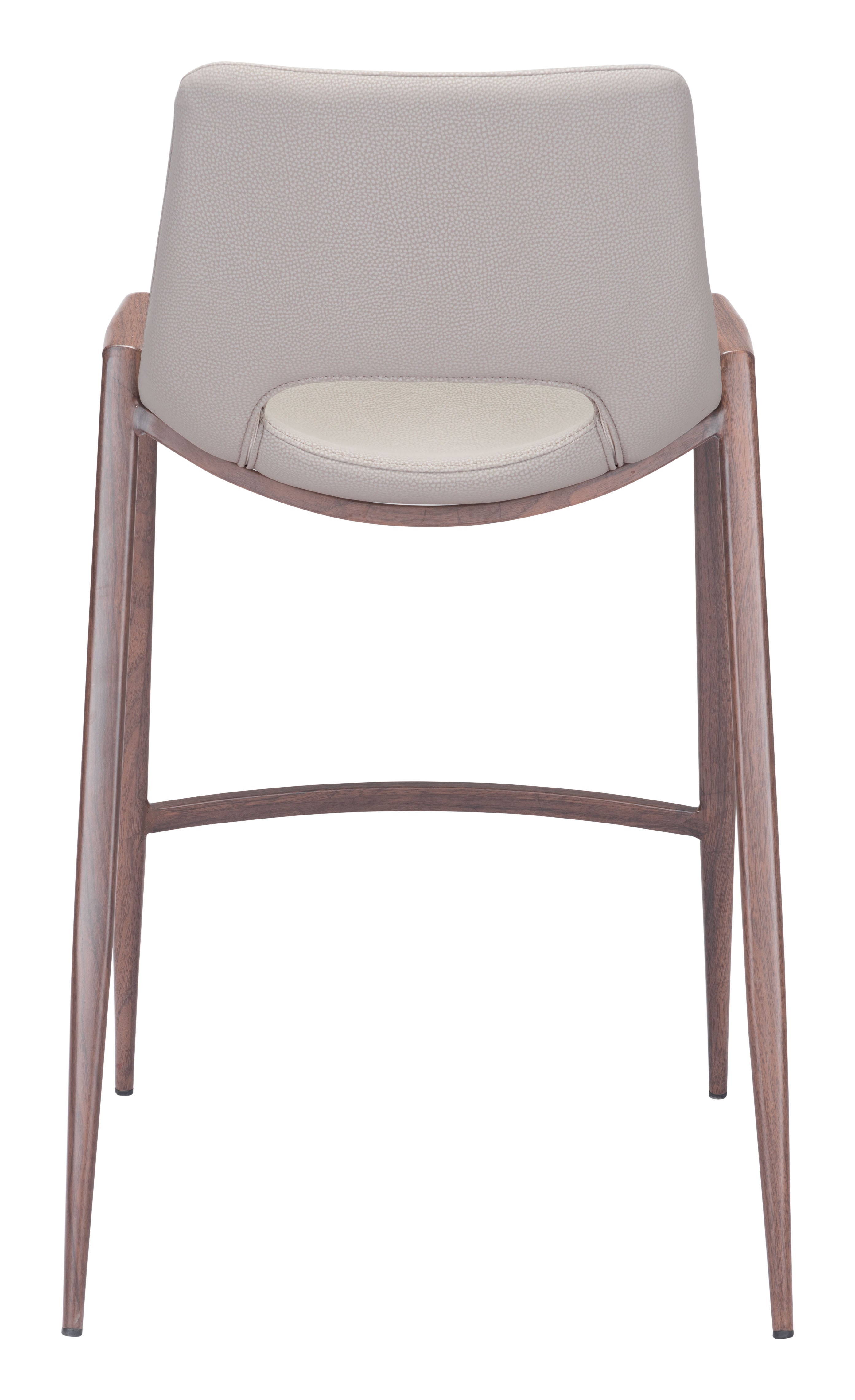 Desi Counter Stool Beige & Walnut