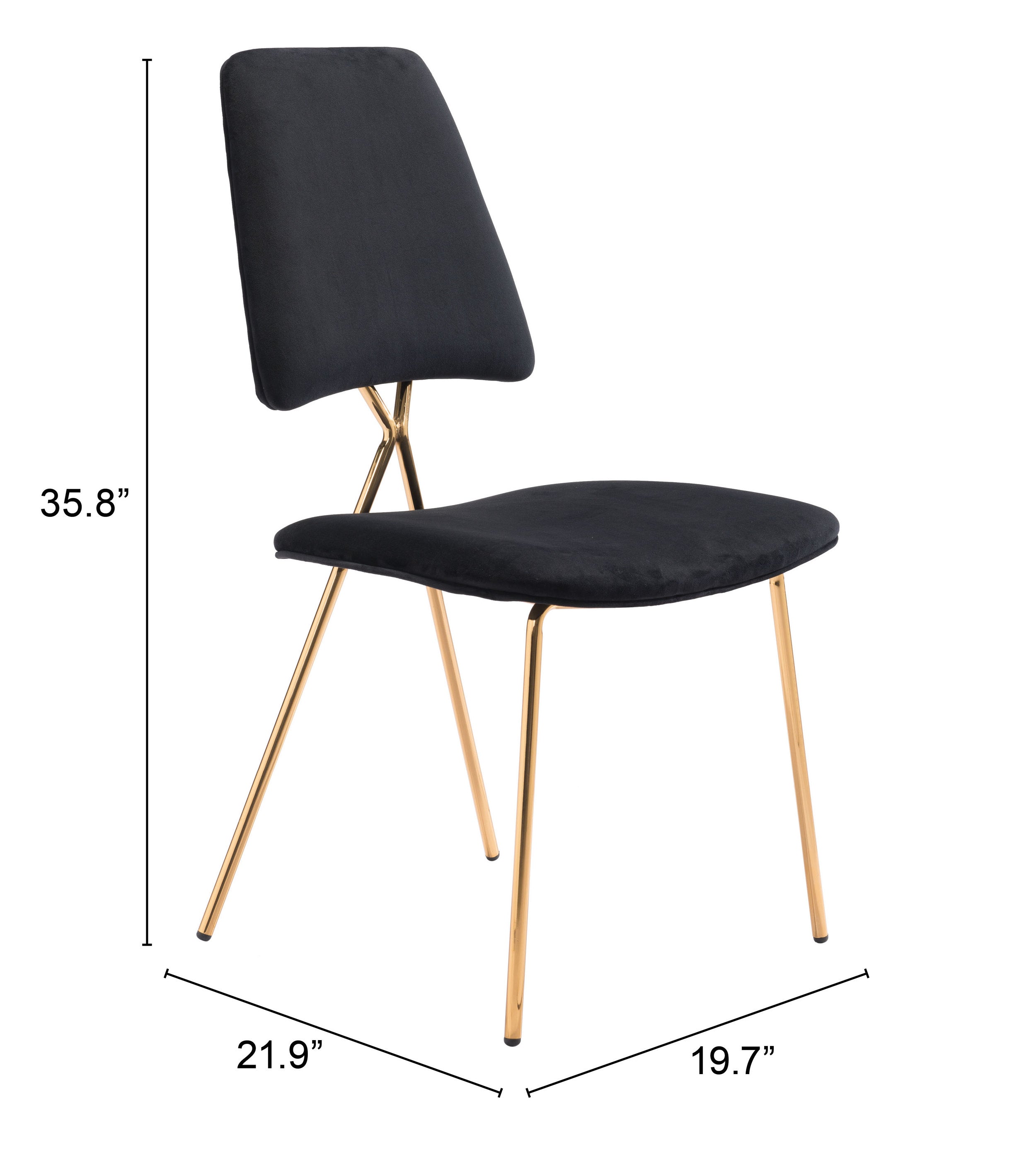 Chloe Dining Chair Black & Gold