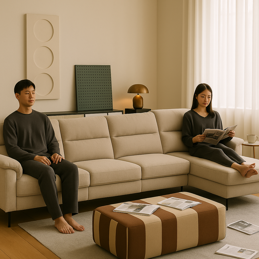 Multi-Functional Brown & Beige Sectional Sleeper with Power Recliner & Storage - 4-Seat Left-Facing Sofa