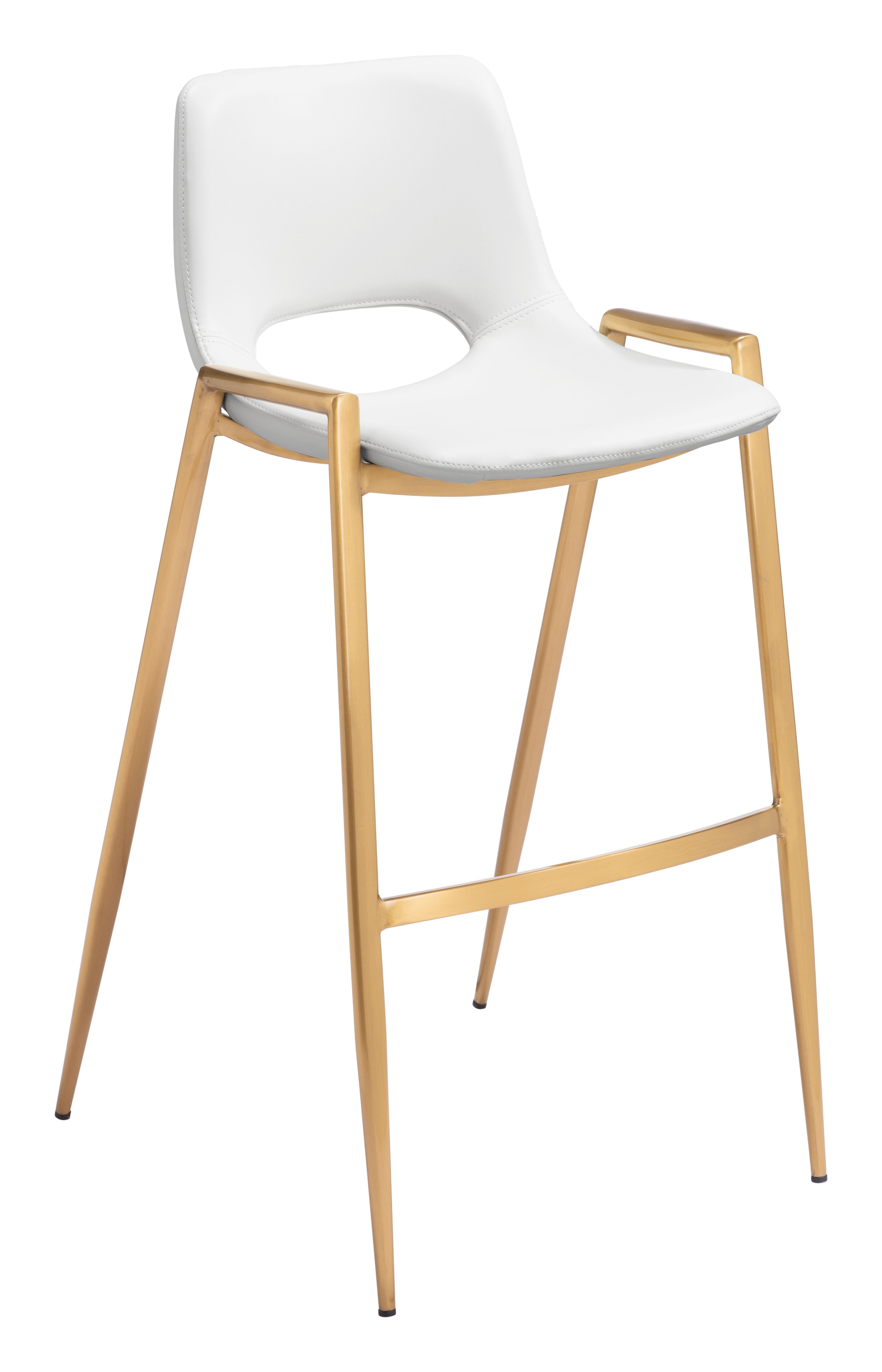 Desi Barstool White & Gold