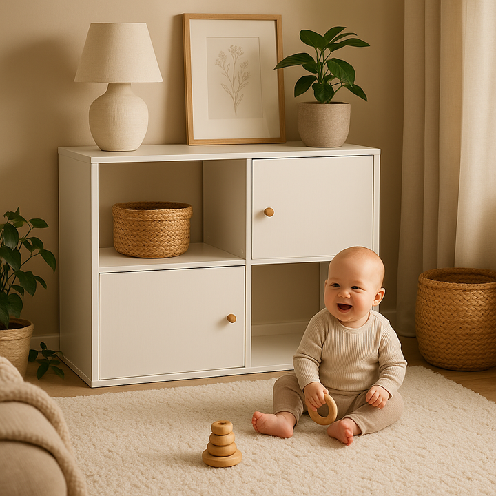 Household Decor 3-Tier Bookcase with Cabinets