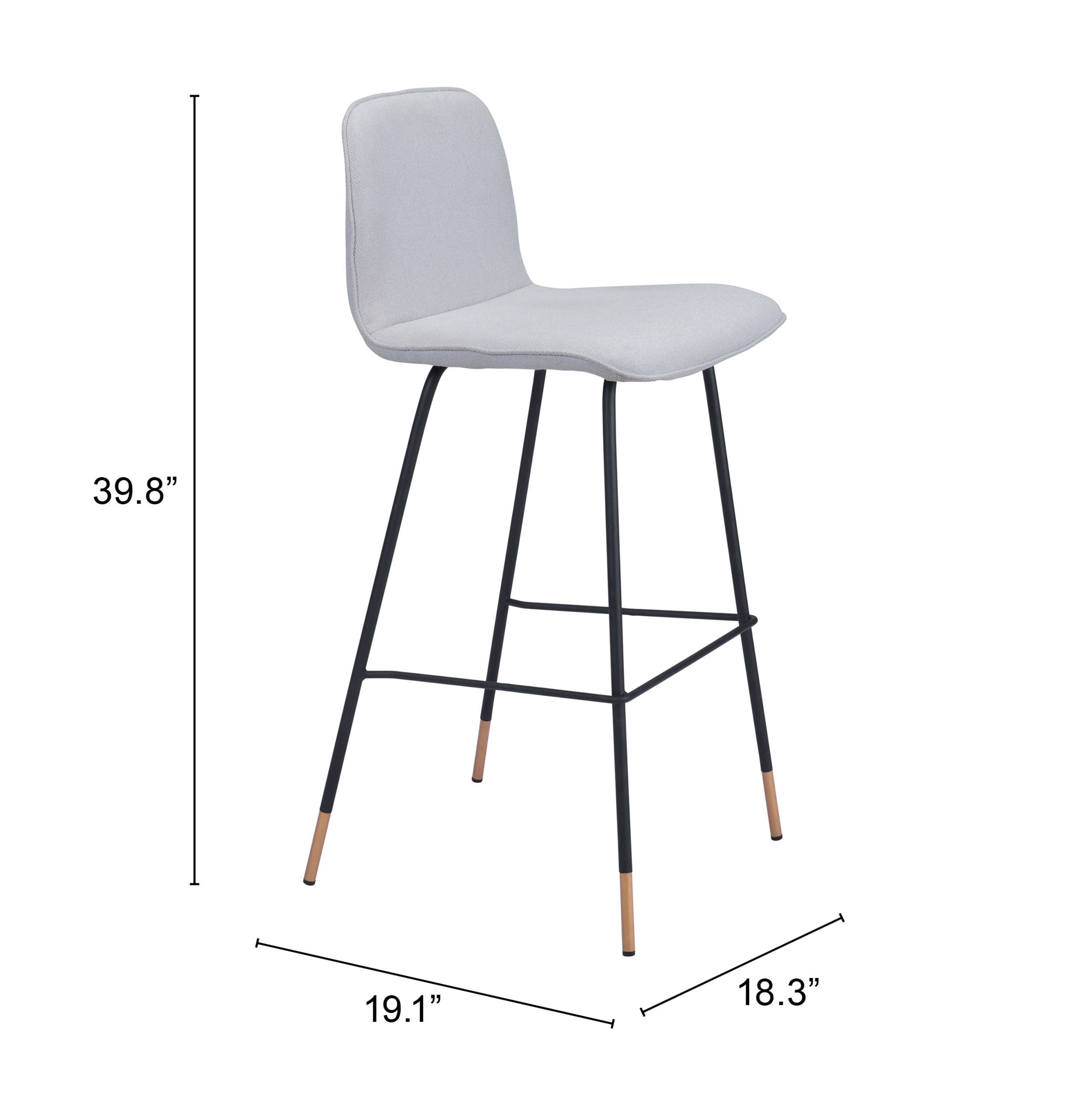 Gironde Barstool Light Gray