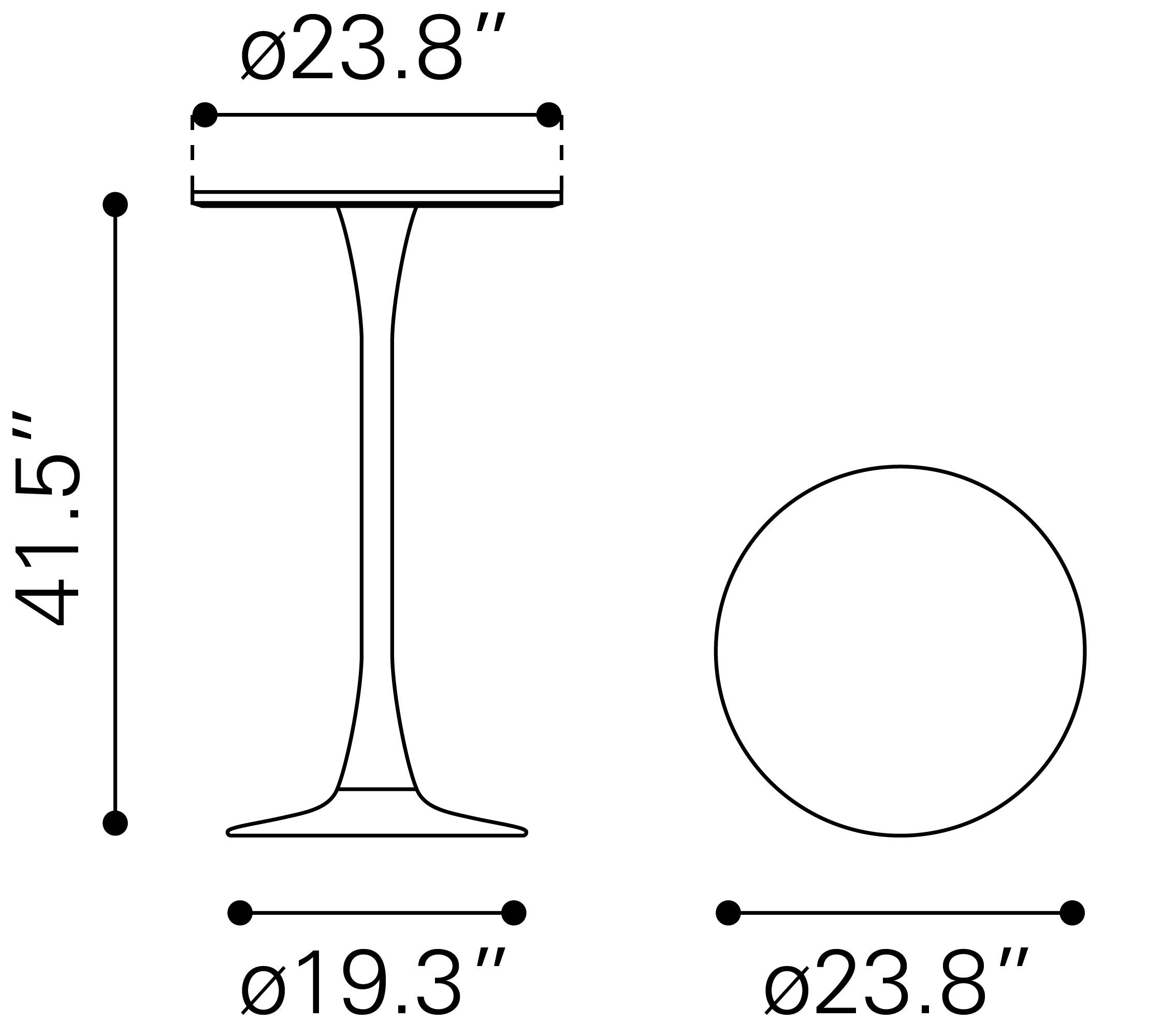 Auray Bar Table White & Gold