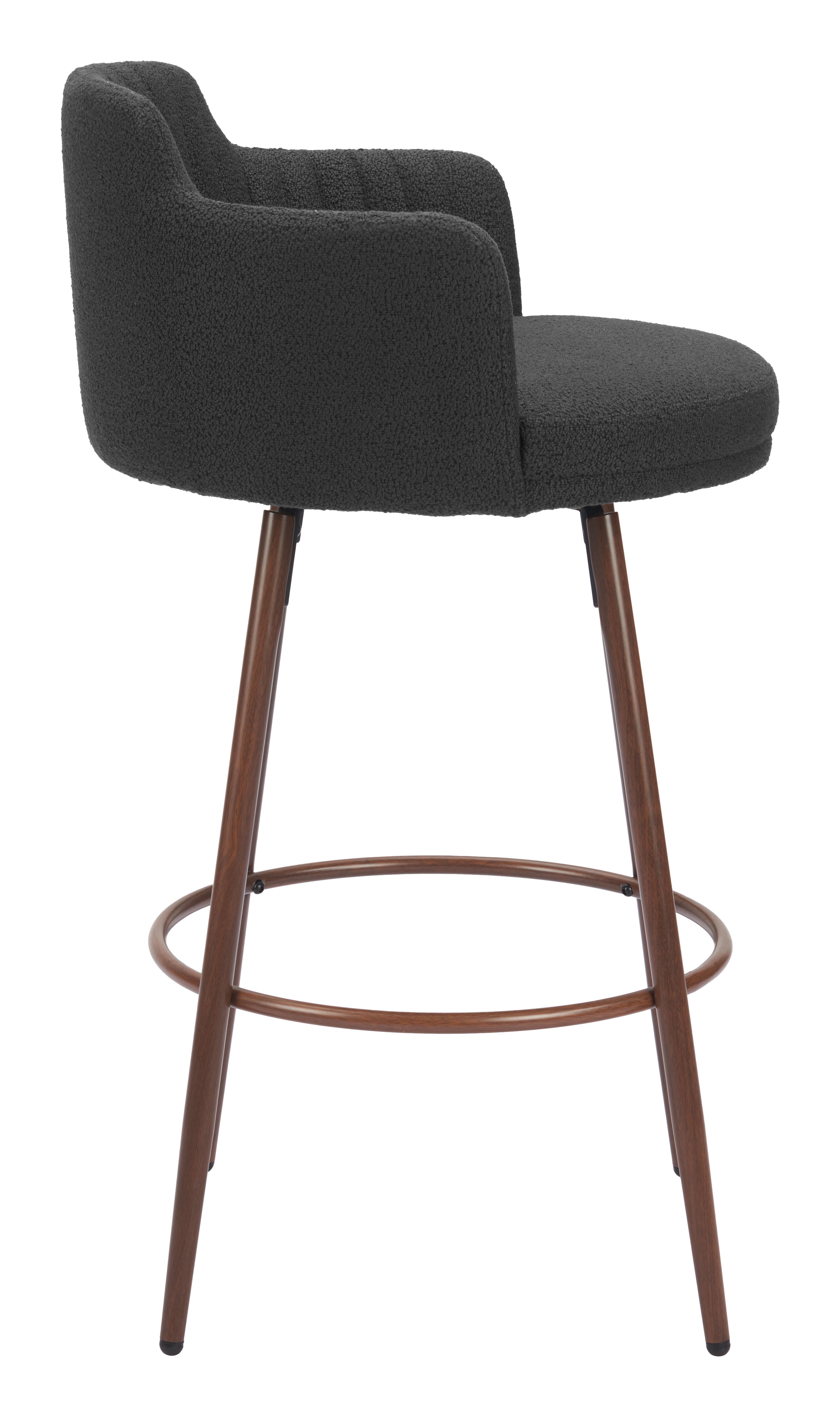 Kono Swivel Barstool Black & Walnut