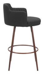 Kono Swivel Barstool Black & Walnut