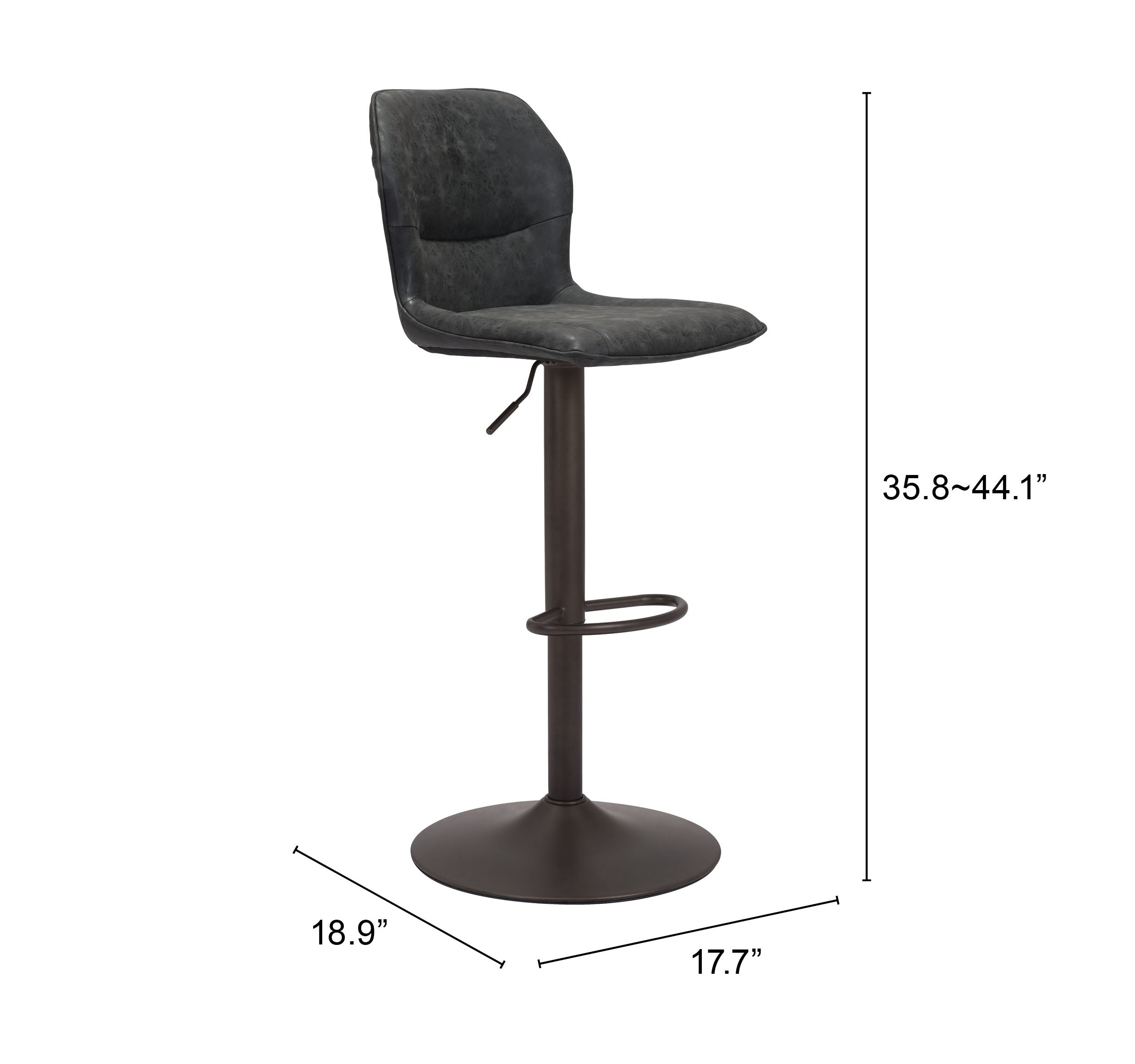 Vital Barstool Vintage Black & Dark Bronze