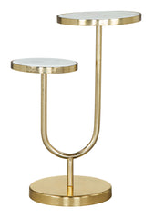 Marc Side Table White & Gold