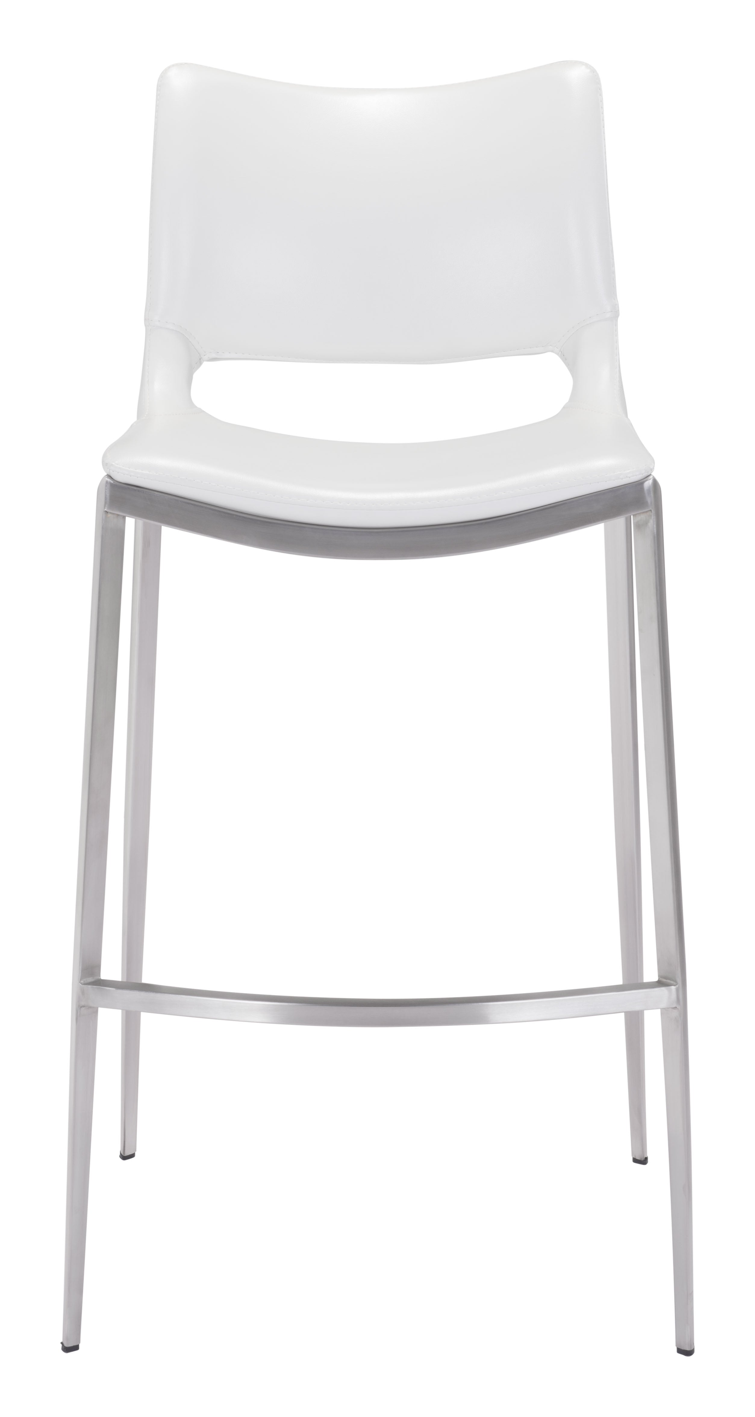 Ace Barstool White & Silver