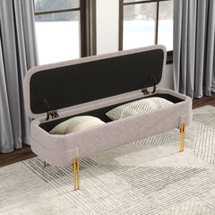 Lebreton Storage Bench Oatmeal Beige