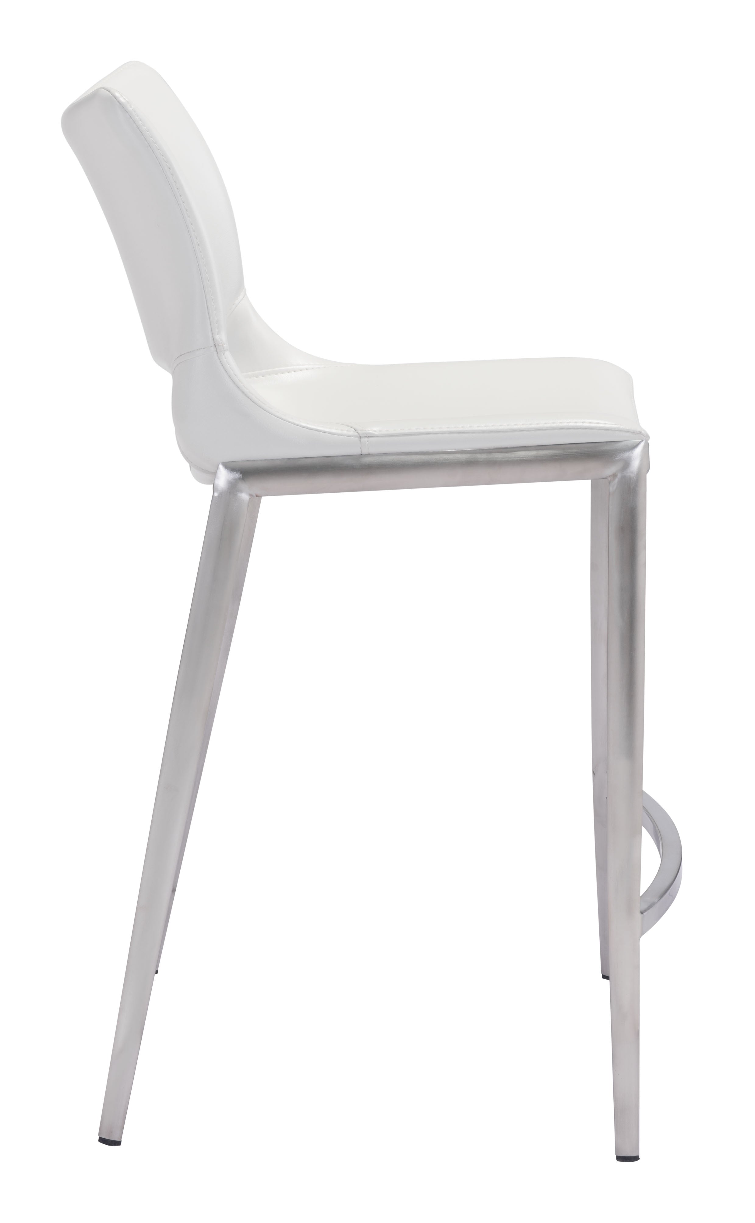 Ace Counter Stool White & Silver