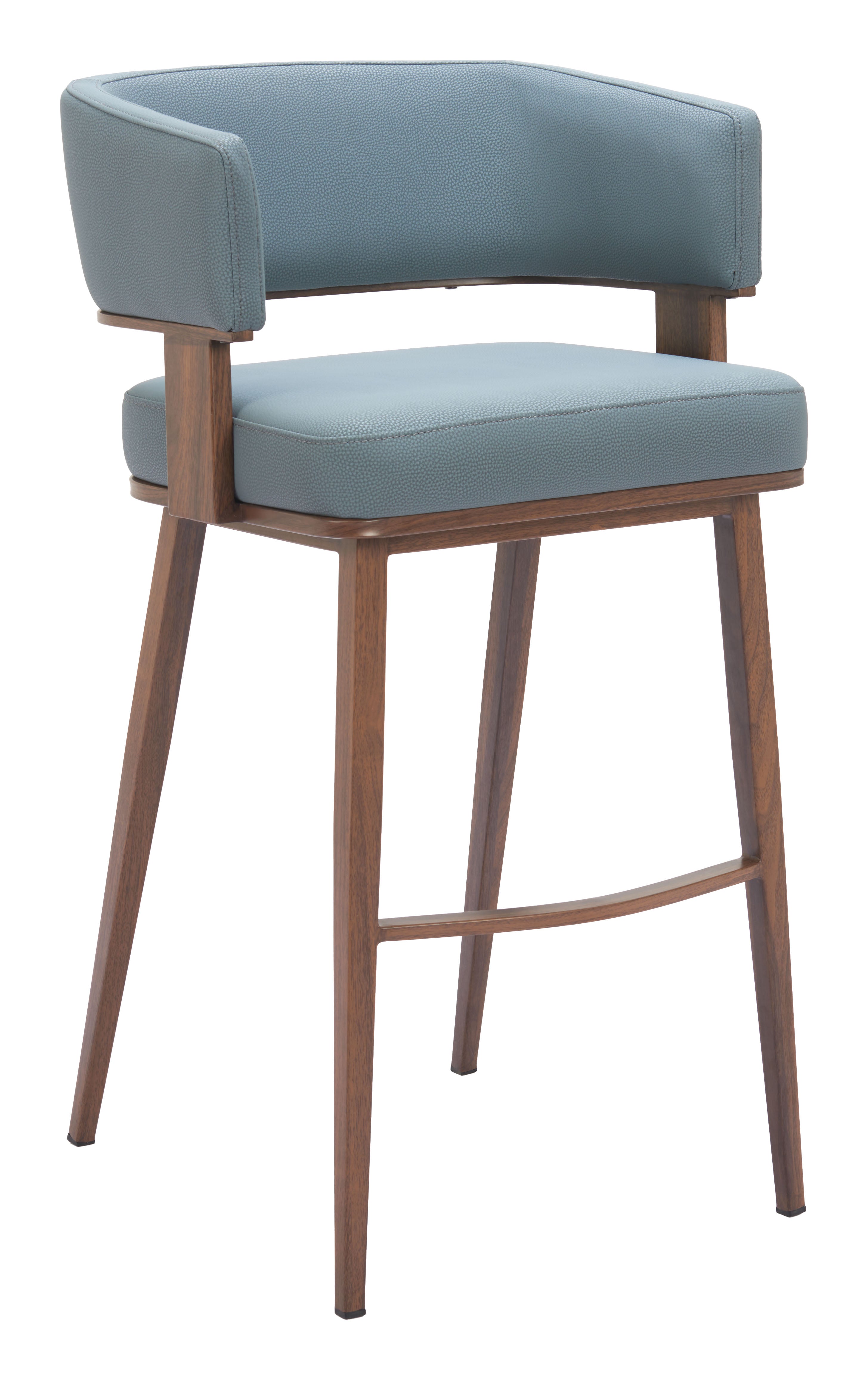 Poise Barstool Azure Gray & Walnut