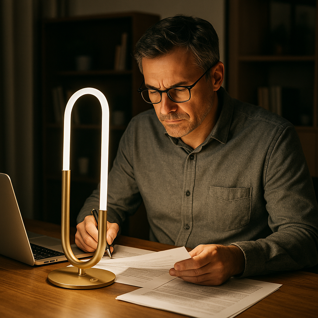 Premium Pro LED Task Lamp in Sandy Gold Finish