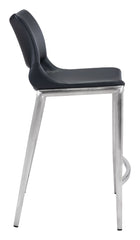 Ace Counter Stool Black & Silver