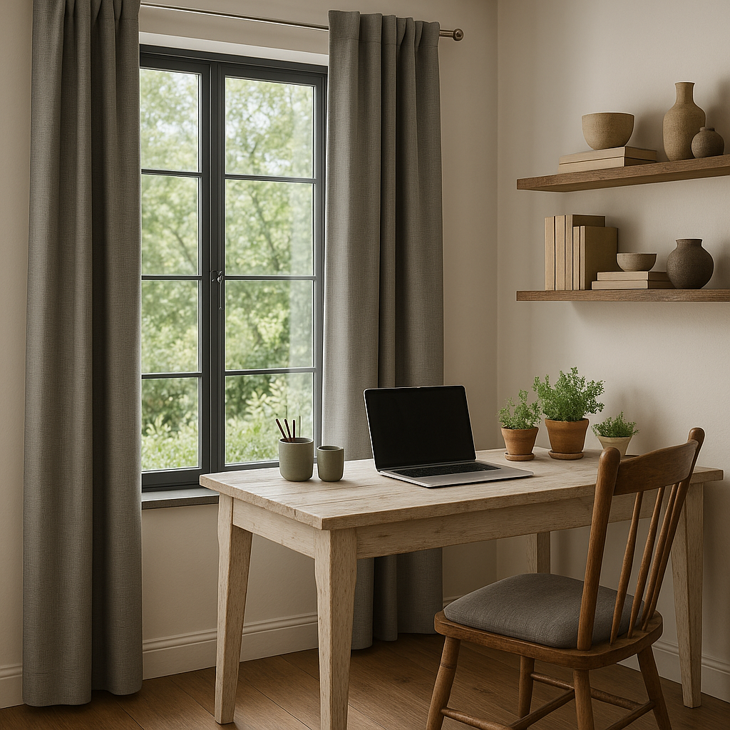 Printed Heathered Blackout Grommet Top Curtain Panel(Only 1 Pc Panel)