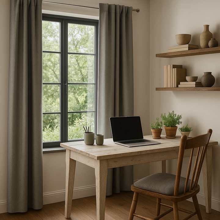 Printed Heathered Blackout Grommet Top Curtain Panel(Only 1 Pc Panel)