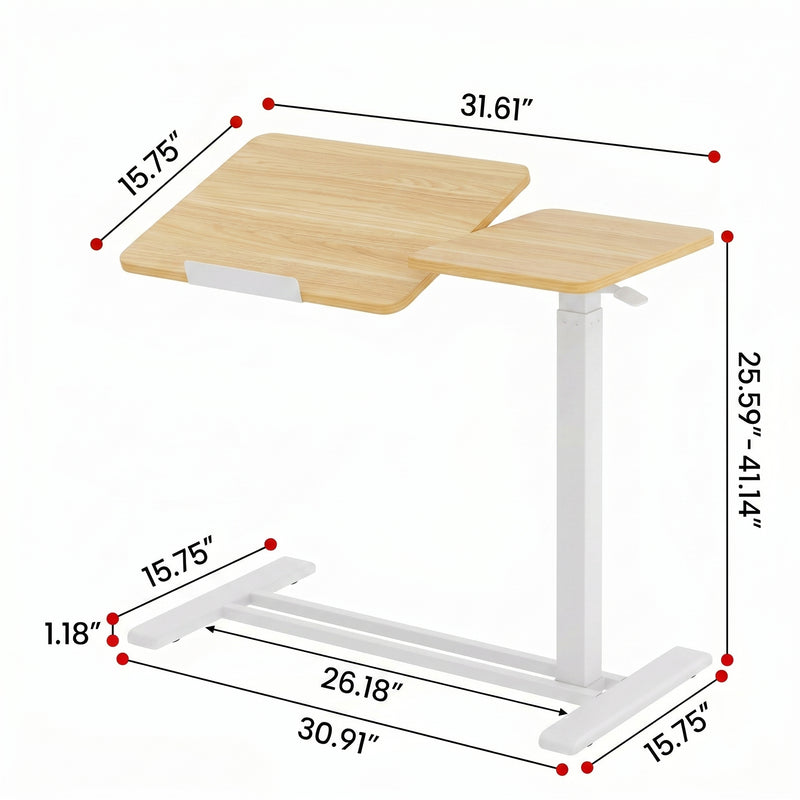 Close-up of overbed table rolling casters with locking brake pedal