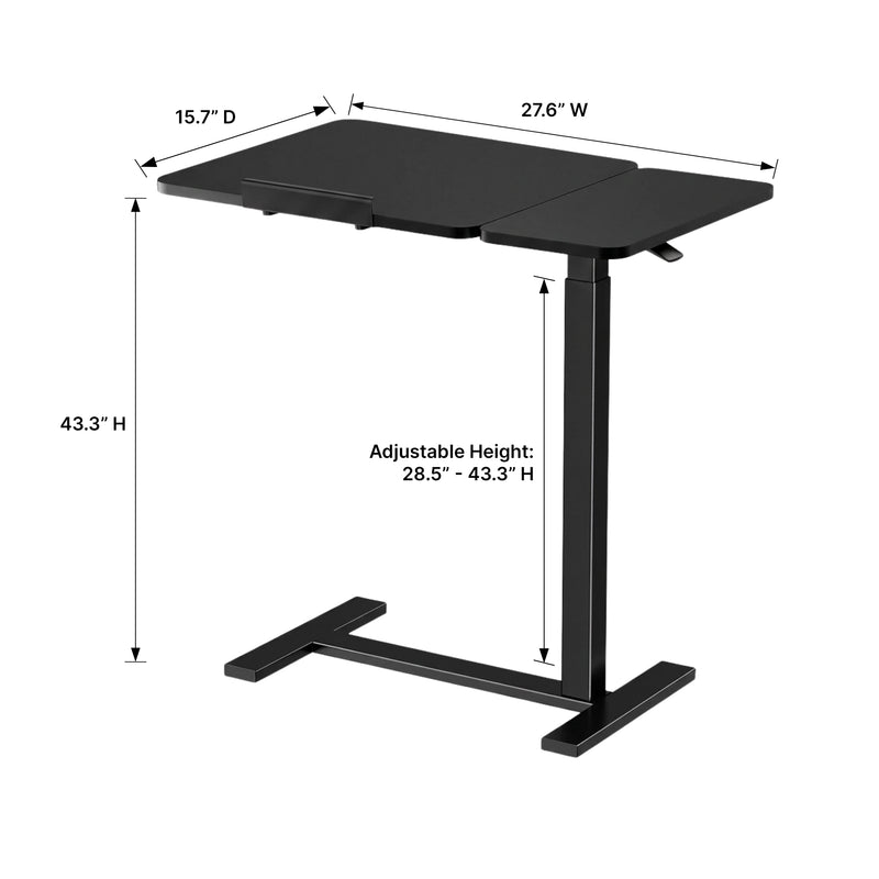 Close-up of overbed table rolling casters with locking brake pedal