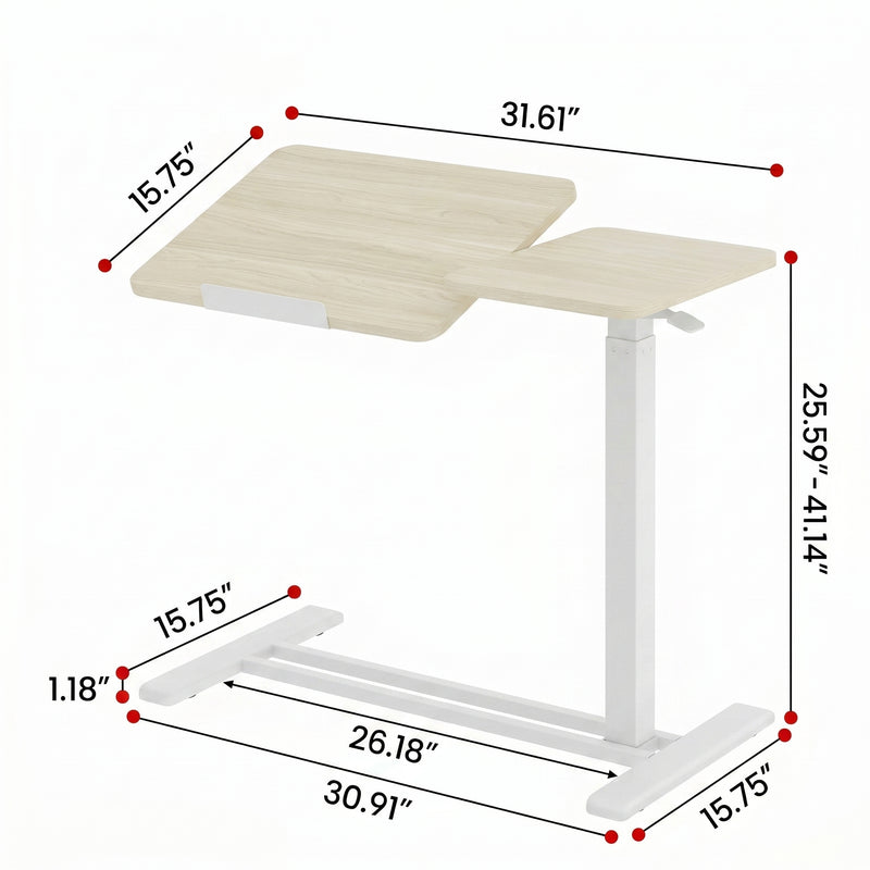 Close-up of overbed table rolling casters with locking brake pedal
