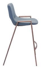 Desi Counter Stool Azure Gray & Walnut