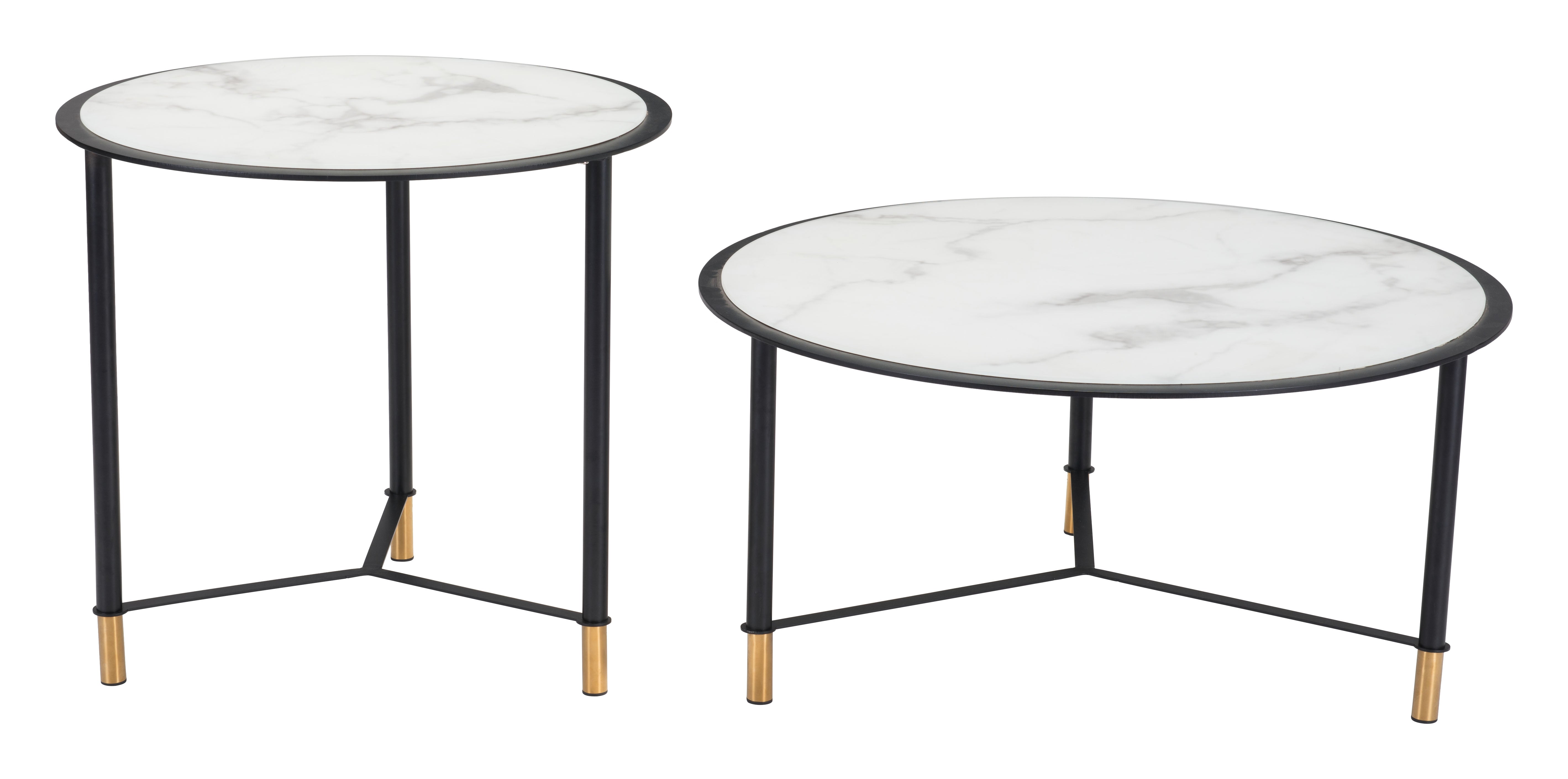 Davis Coffee Table Set White & Black